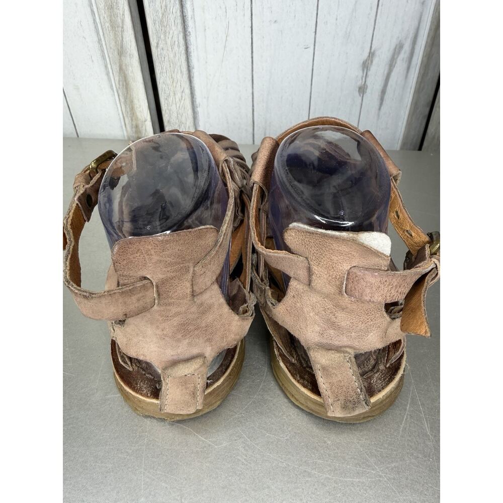 AS98 Ralston Gladiator Distressed Light Brown Strappy Leather Sandals Size 38 - Picture 5 of 7